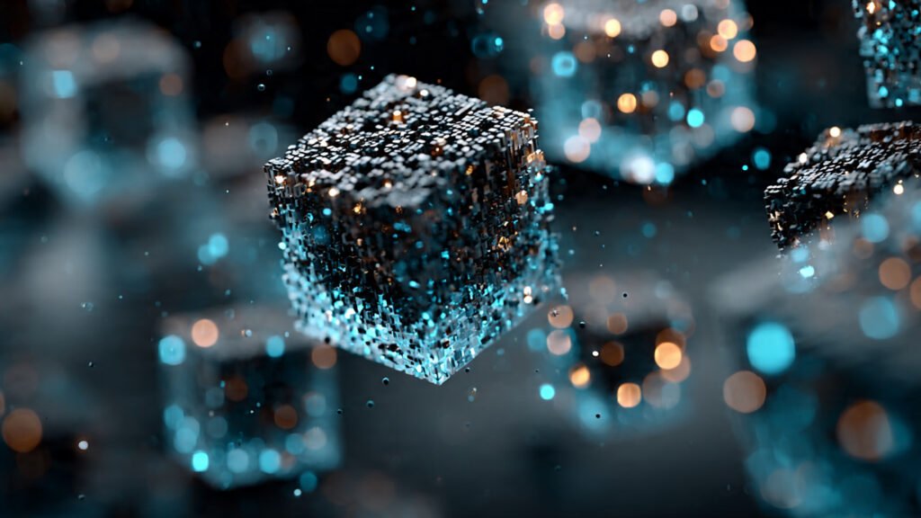 abstract digital data transformation glowing token streams